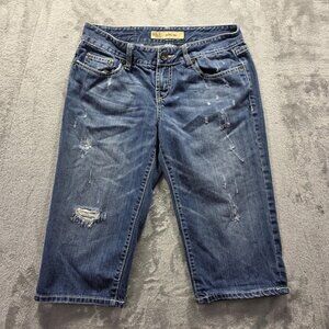 BKE Hannah Bermuda Shorts Women's Size 28 Dark Wash Distressed